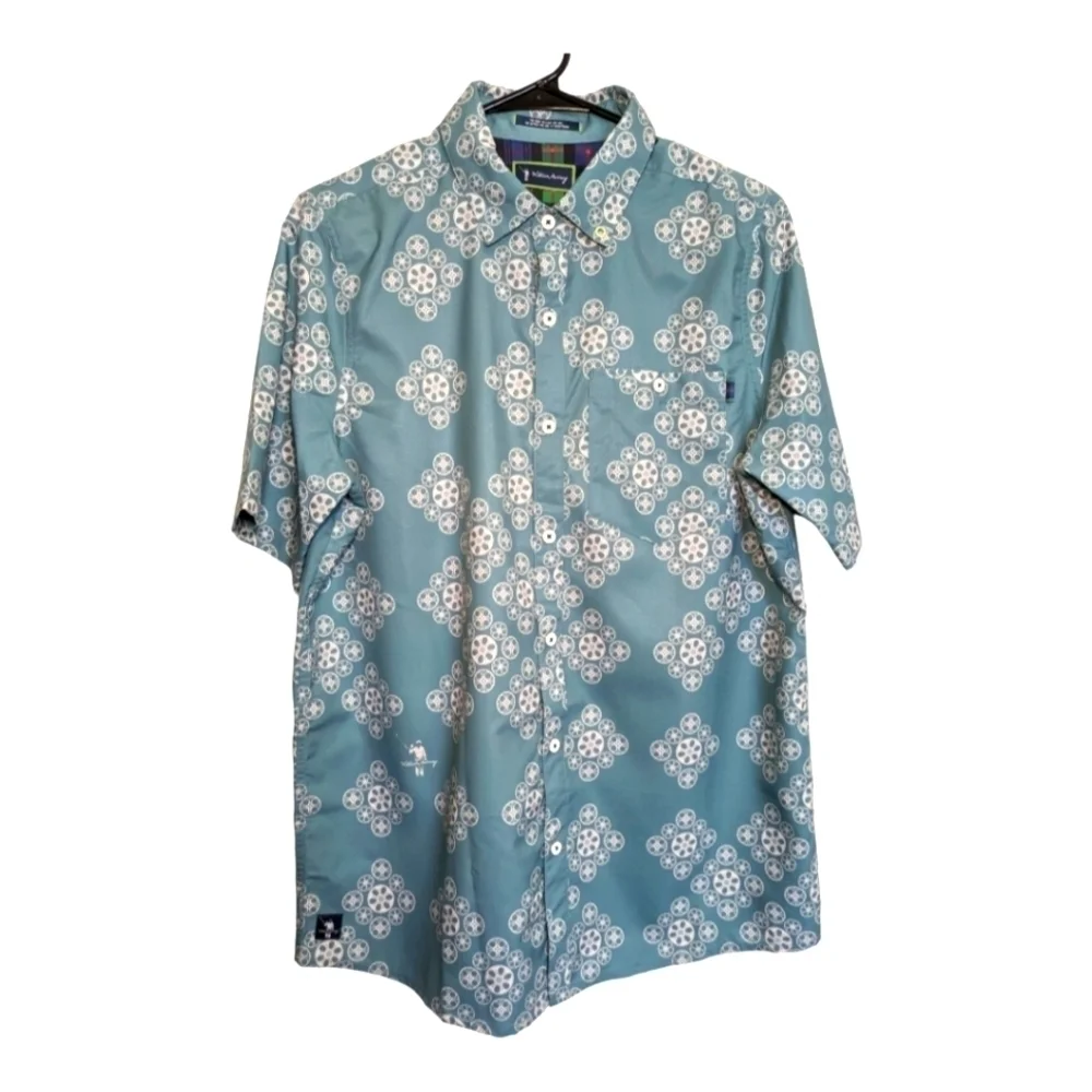 William Murray keepin it reel button down men's shirt teal